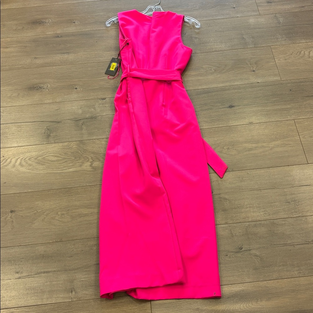 Vince Camuto Women's Sleeveless V-Neck Tie-Waist Jumpsuit Pink Size Small $109 - Picture 7 of 9